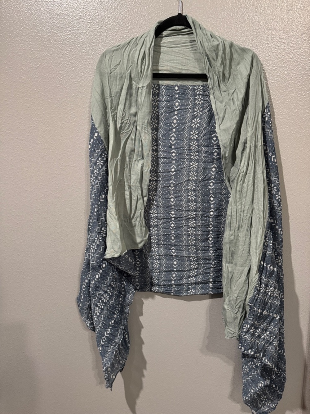 Blue Patterned Scarf 40x70